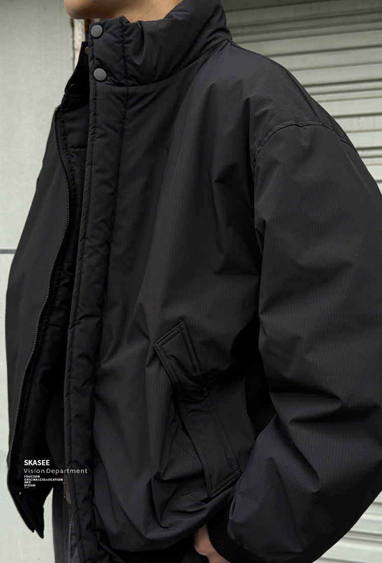 Duck Down Jacket – Stand Collar & Ribbed Hem | Yamalinclothes
