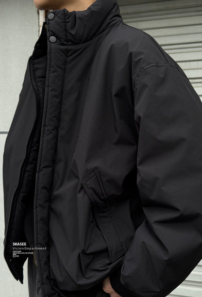 Duck Down Jacket – Stand Collar & Ribbed Hem | Yamalinclothes