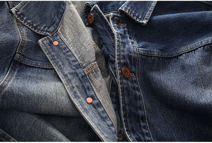 Washed Denim Jacket – Vintage Double Pocket – Coats Jackets | japanese streetwear | vintage workwear | unisex | Yamalinclothes