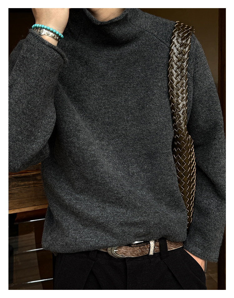 560G Turtleneck Drop Shoulder Sweater – Warm Loose Unisex