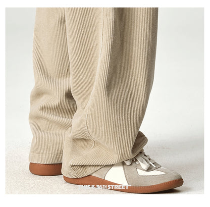 Japanese Heavy Corduroy Wide Leg Pants – Loose Straight Washed Slacks for Men | Japanese vintage | yamalin clothes | Yamalinclothes
