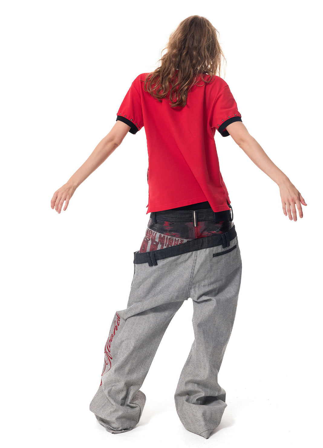 Wide-Leg Jeans – Asymmetric Double Waist