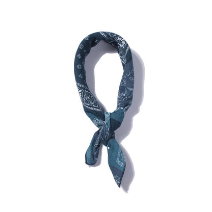 Indigo Paisley Patchwork Bandana – Vintage Cotton Square Scarf