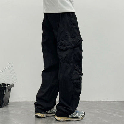 Japanese Multi-Pocket Cargo Work Pants – Men's Loose Straight-Leg Jogger