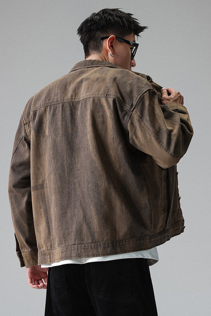 Tie-Dye Washed Cargo Jacket – American Vintage Oversized Unisex
