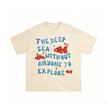 Alphabet Cartoon Print Loose T-Shirt – Vintage Unisex Casual Streetwear – Japanese vintage | yamalin clothes | Yamalinclothes
