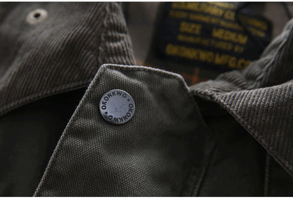 Canvas Double-Pocket Functional Jacket – Abrasion-Resistant Oversized Unisex – Japanese vintage | fall outfits 2026 | fall winter outfits | classy winter outfits | lazy comfy outfits | japanese streetwear | vintage workwear | yamalin clothes | Yamalinclothes