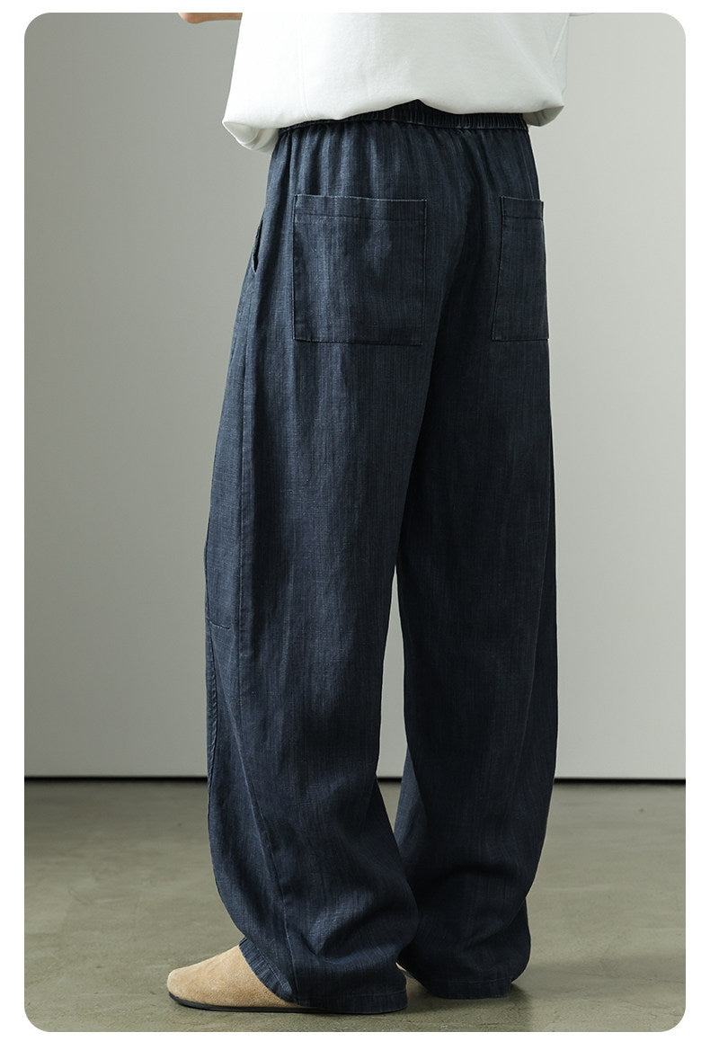 Premium Tencel Linen Wide Leg Pants – Loose Straight Lyocell Breathable Summer Slacks for Men | Japanese vintage | yamalin clothes | Yamalinclothes
