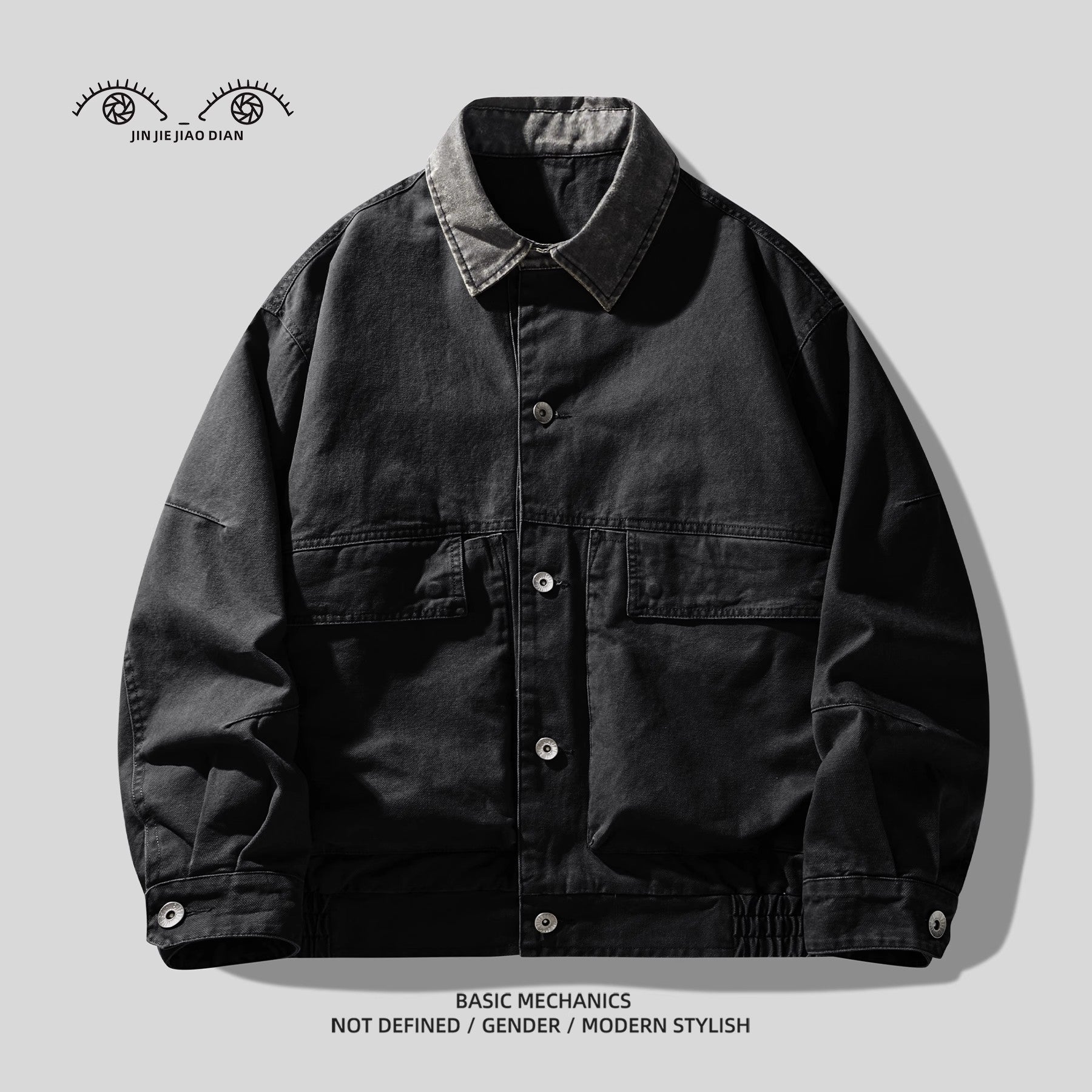 High Street Retro Washed Lamb Wool Denim Jacket – Thickened Warm Winter Cotton Coat for Men