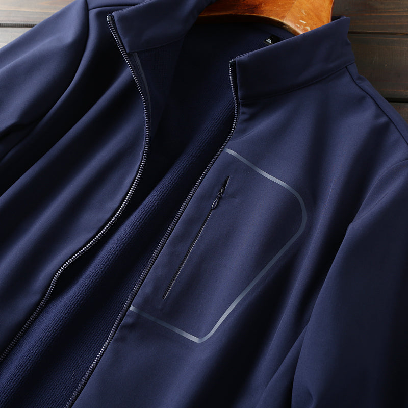 Men's Plus Size European American Style Soft Shell Jacket - Autumn Winter Windproof Waterproof Fleece Coat