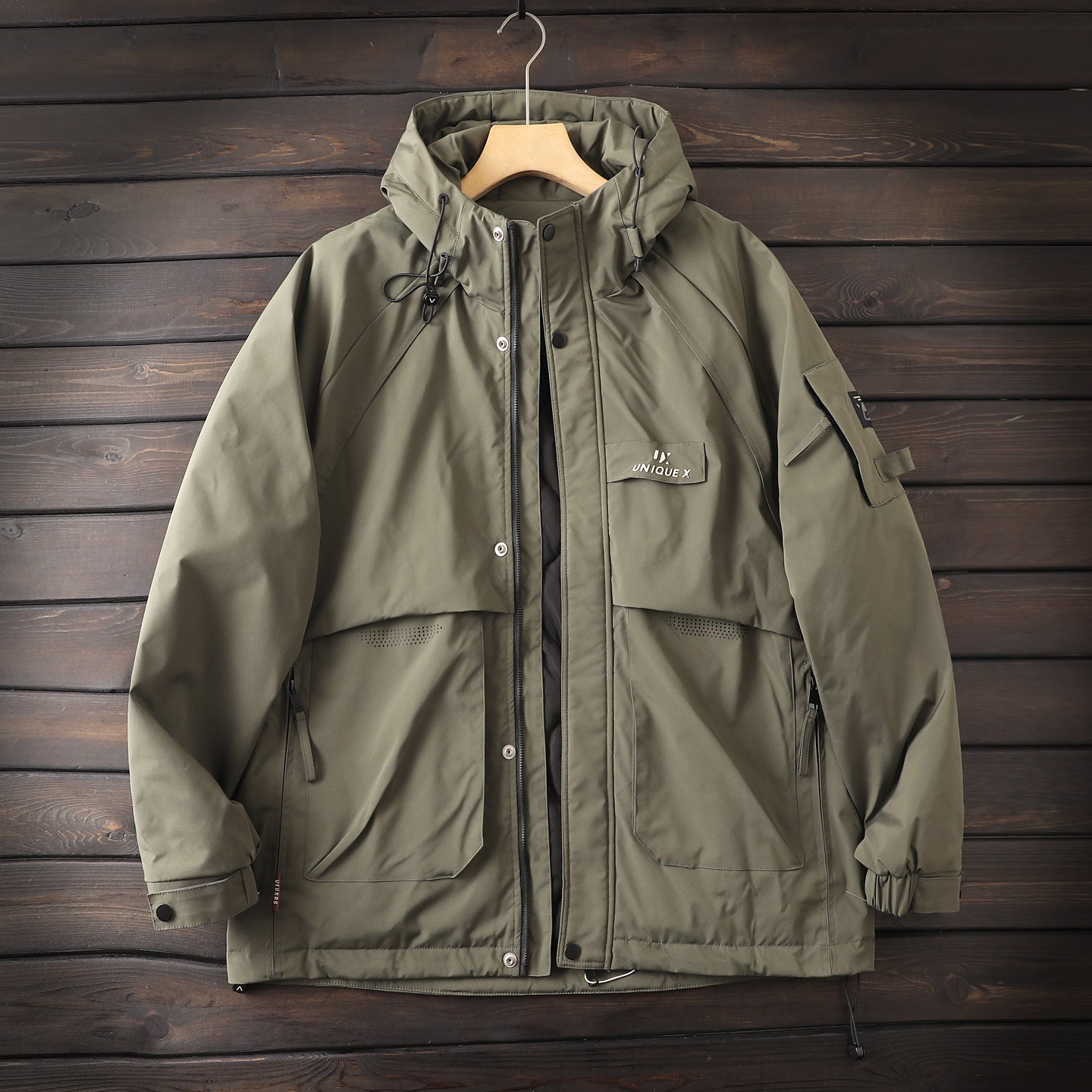 Men's Plus Size Cold-Resistant Hooded Cotton Jacket - Winter Thickened Windproof Warm Export Overstock Workwear Coat