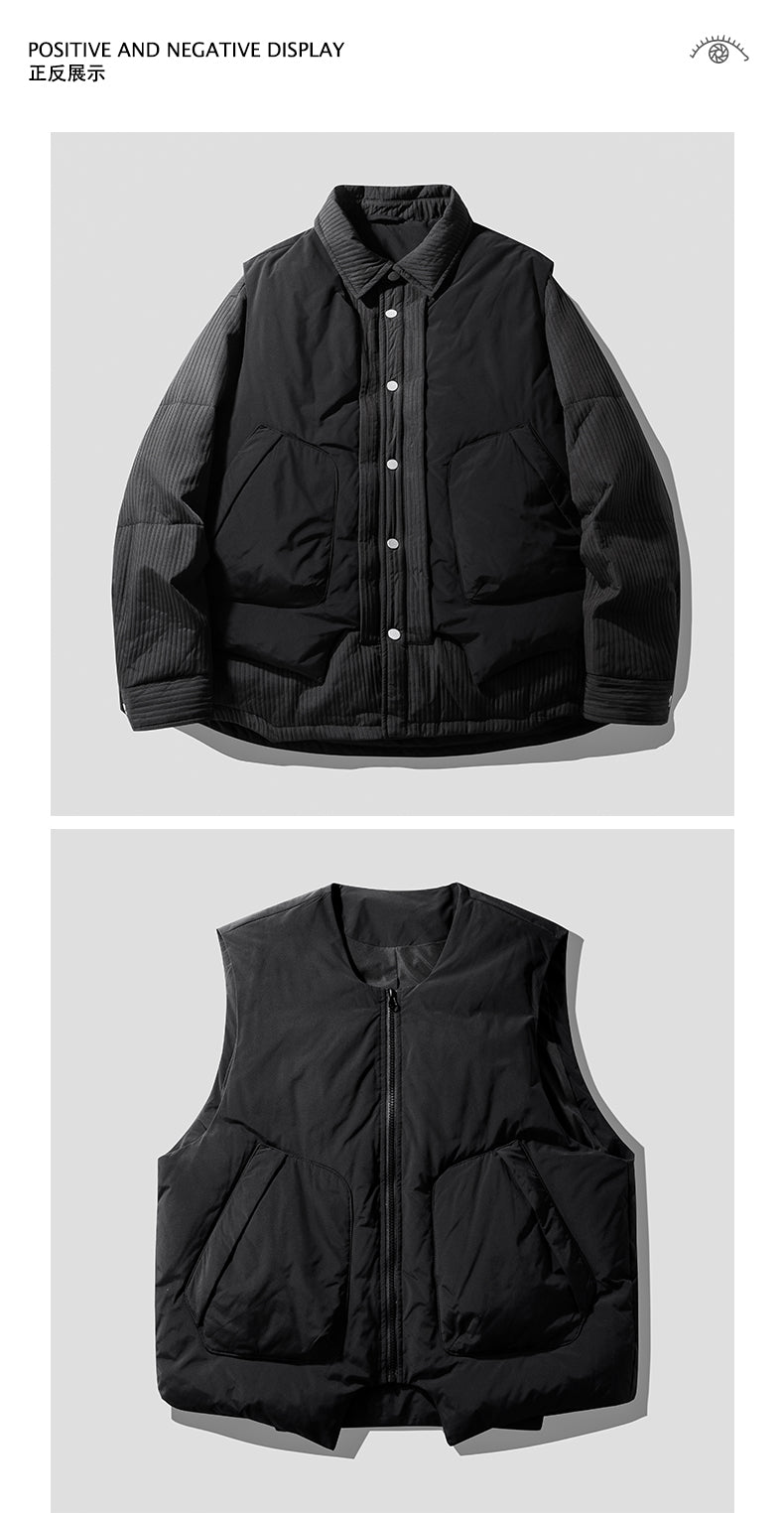 Two-Piece White Duck Down Jacket – Designer Split-Style Winter Coat (Unisex)