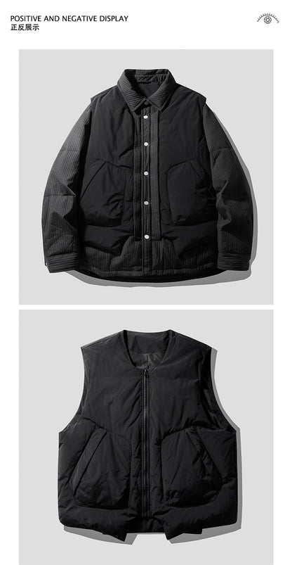 Two-Piece White Duck Down Jacket – Designer Split-Style Winter Coat (Unisex)