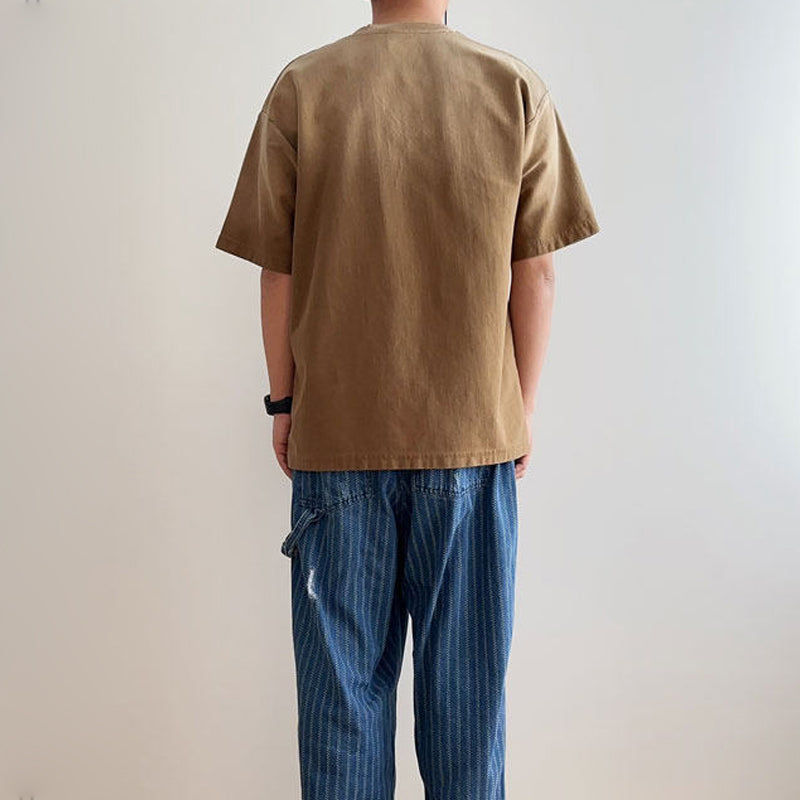 Cotton T-Shirt – Gradient Wash & Sashiko Embroidery | Yamalinclothes