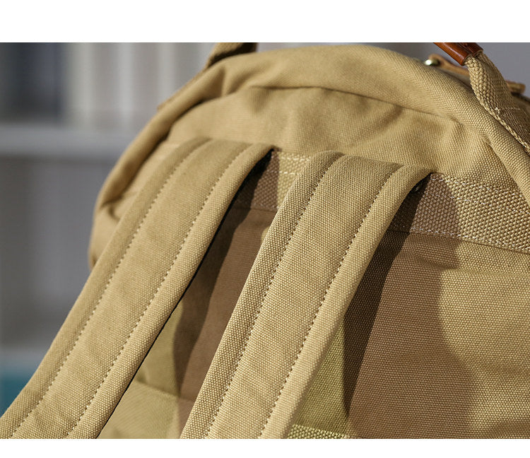 Japanese Canvas Leather Trim Backpack – Large Capacity Laptop Travel Bag – Japanese vintage | yamalin clothes | Yamalinclothes