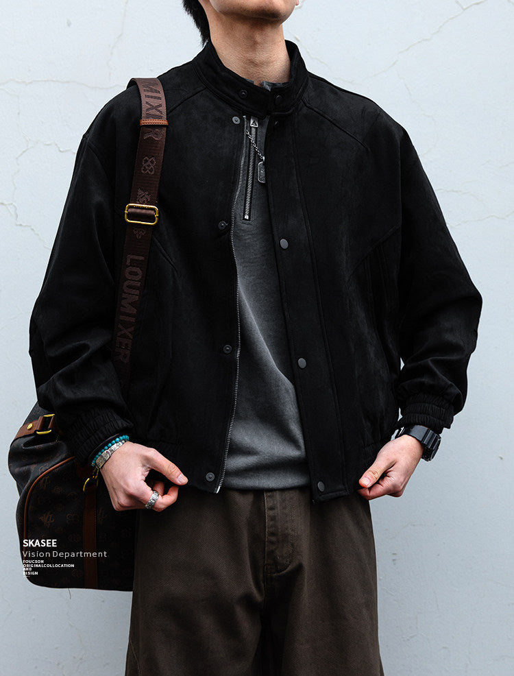 Suede Harrington Jacket – American Vintage Oversized Unisex – Japanese vintage | fall outfits 2026 | fall winter outfits | classy winter outfits | lazy comfy outfits | japanese streetwear | vintage workwear | yamalin clothes | Yamalinclothes