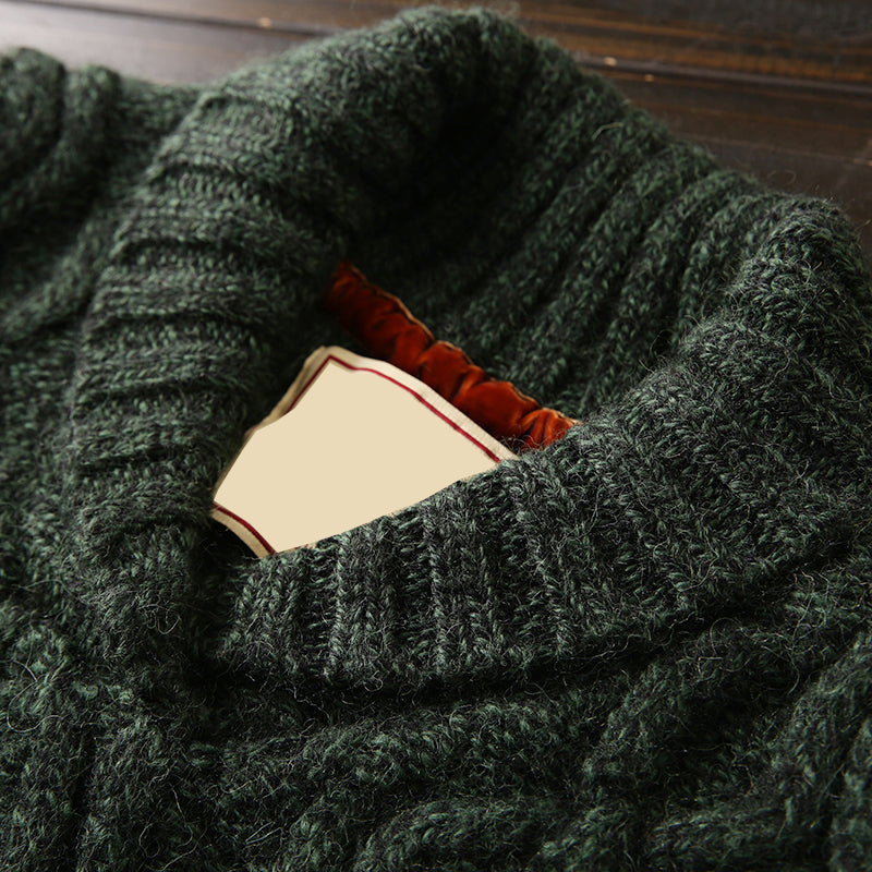 X07 Heavy hard goods 100/wool Italian custom foreign trade original order tail goods men's thick knitted sweater coat