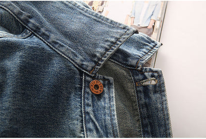 Washed Denim Jacket – Vintage Double Pocket – Coats Jackets | japanese streetwear | vintage workwear | unisex | Yamalinclothes