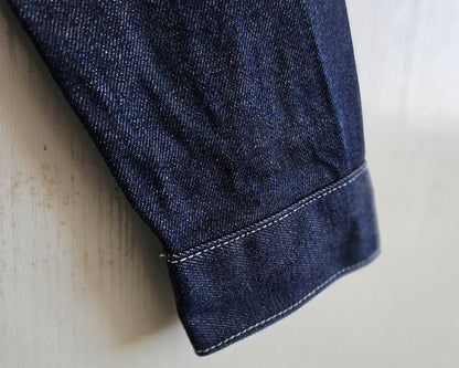 Indigo Denim Jacket – Windsor Collar – Coats Jackets | japanese streetwear | vintage workwear | unisex | Yamalinclothes
