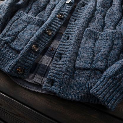 Heavyweight 80% Wool Knit Zip Cardigan Sweater – Japanese Vintage Loose Unisex – Sweater cardigan | japanese streetwear | vintage workwear | unisex | Yamalinclothes