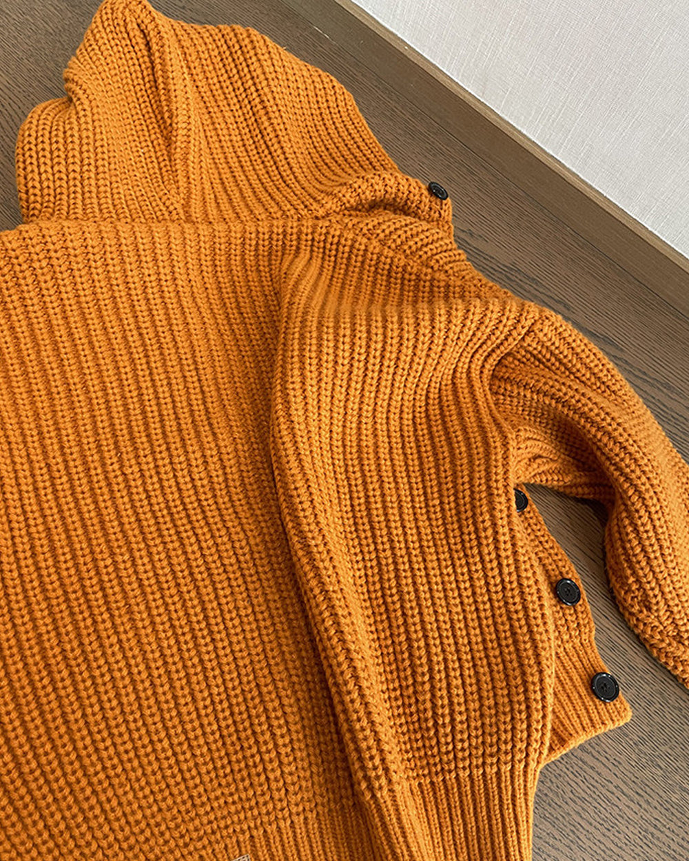 1.5KG Heavyweight Hooded Chunky Knit Button Sweater Coat – Oversized Vintage Winter – Japanese vintage | yamalin clothes | Yamalinclothes