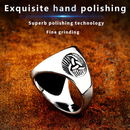 Tree of Life Titanium Steel Ring – Nordic Viking Engraved Men's Statement Ring