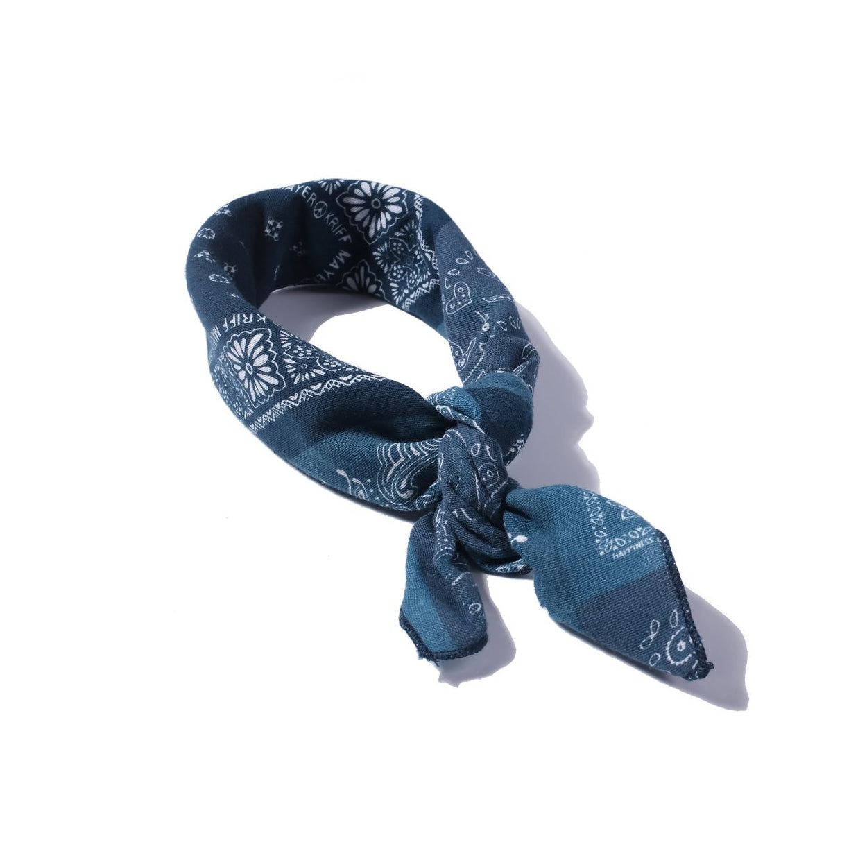 Indigo Paisley Patchwork Bandana – Vintage Cotton Square Scarf