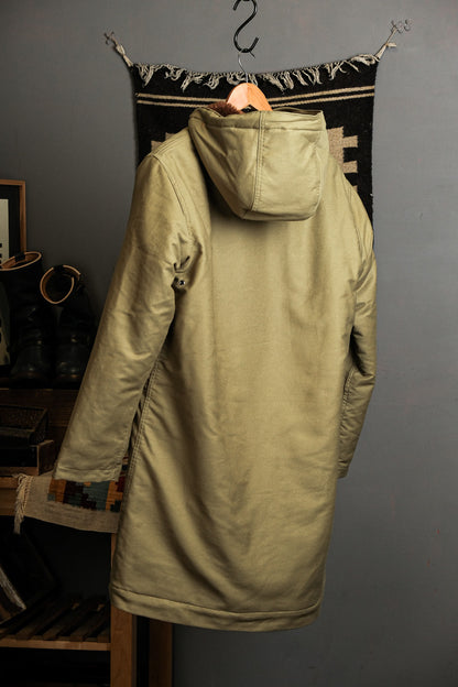 Heavy Wool Hooded Deck Parka – Long Padded Military-Style Jacket