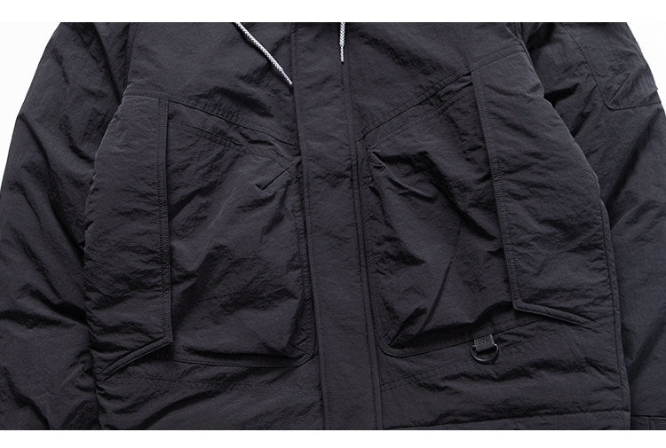 Hooded Down Jacket – Drawstring Multi Pocket | Yamalinclothes