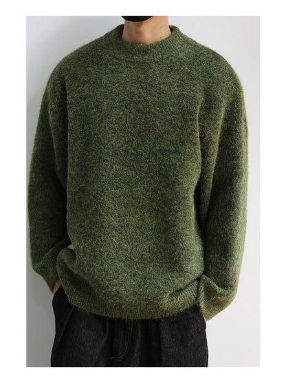Wool Crew Neck Pullover Sweater – Japanese Warm Loose Unisex