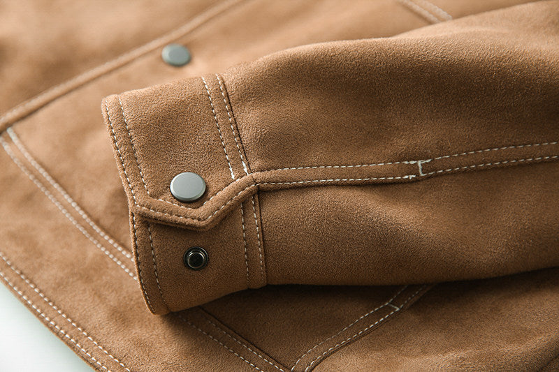 Suede Fleece Workwear Jacket – American Retro Thick Warm Unisex – Japanese vintage | fall outfits 2026 | fall winter outfits | classy winter outfits | lazy comfy outfits | japanese streetwear | vintage workwear | yamalin clothes | Yamalinclothes