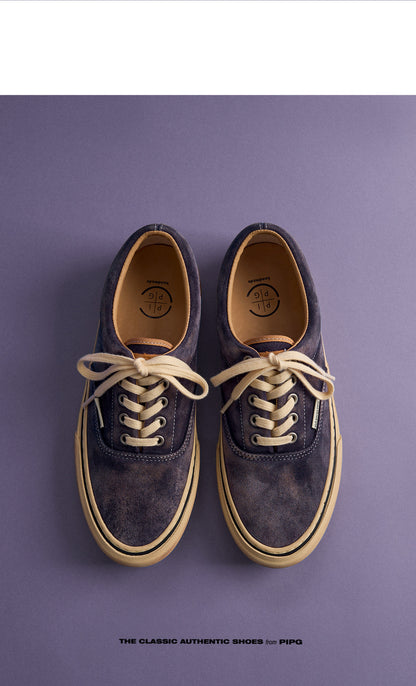 men's and women's washed suede canvas shoes platform vulcanized shoes vintage Japanese breathable board shoes 2026 spring/summer