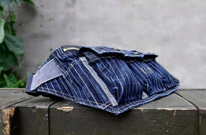 Washed Canvas Distressed Fanny Pack – Vintage 3-Way Chest Crossbody Unisex – Bags | japanese streetwear | vintage workwear | unisex | Yamalinclothes