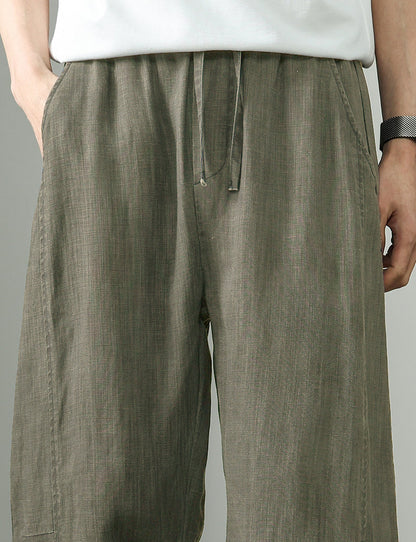 Premium Tencel Linen Wide Leg Pants – Loose Straight Lyocell Breathable Summer Slacks for Men | Japanese vintage | yamalin clothes | Yamalinclothes