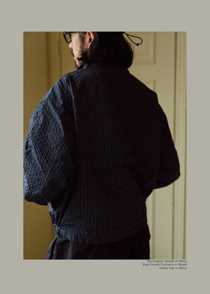 FW24 Vintage Harrington Jacquard Jacket - Yamalin Plaid Texture Memory Fabric Lapel Jacket