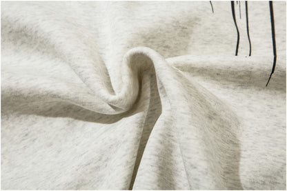 Fuzzy Letter Print Fleece Hoodie – Heavy Oversized Unisex