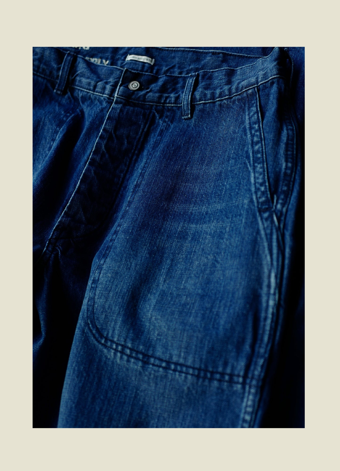 SS26 Navy Denim Jeans - Yamalin Vintage Washed 13oz Bamboo Weave Deck Jeans