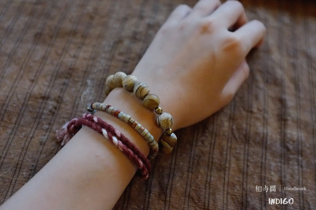 Original Natural Brown Series Shoushan Stone Niche Personality Couple Bracelets Brass Artistic Bracelets