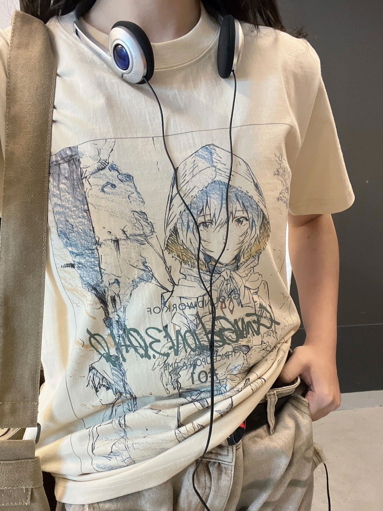 260G Heavyweight! Graffiti Creative Versatile Short Sleeve T-Shirt High-End Feel Unisex Loose Fit