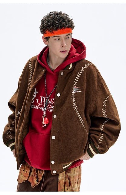 BJHG Quilted Baseball Jacket - American Style Color-Block Winter Coat (Unisex)