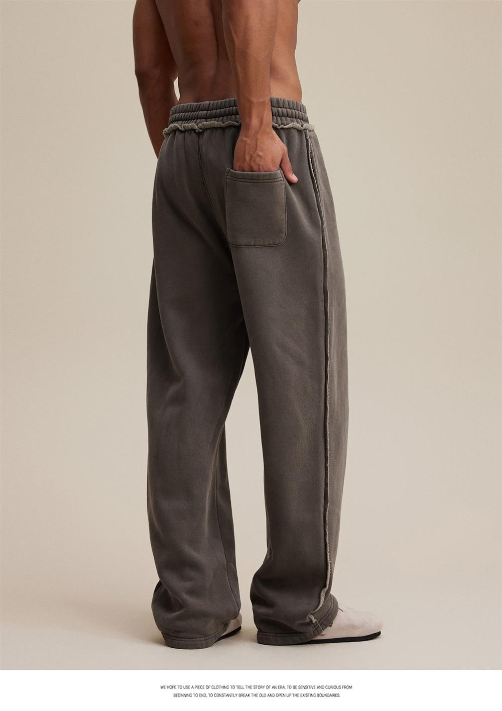 Heavyweight Fleece Washed Straight Sweatpants – Loose Casual American Style