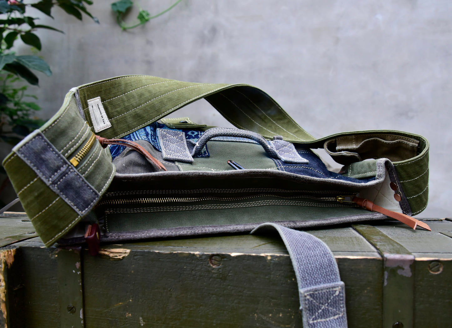 صناعة ثقيلة، قماش سميك، وصلات قماش بايجيا، حقيبة كتف واحدة، حقيبة كروس، حقيبة بائع جرائد، حقيبة كاجوال للرجال والنساء 8700