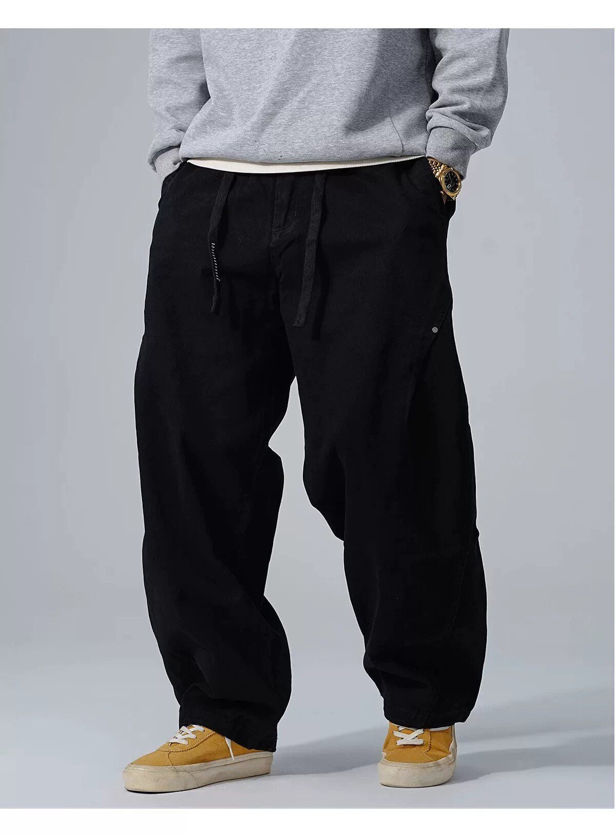 Cotton Baggy Pants – Drawstring Waist & Relaxed Leg