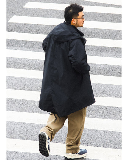 Japanese Retro Swallowtail Hooded Trench Coat – Mid-Length Loose Unisex Spring