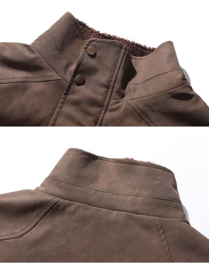 American vintage brown jacket for men, spring/autumn Merrad fleece-lined thickened loose motorcycle couple jacket – Japanese vintage | yamalin clothes | Yamalinclothes