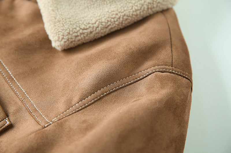 Suede Fleece Workwear Jacket – American Retro Thick Warm Unisex – Japanese vintage | fall outfits 2026 | fall winter outfits | classy winter outfits | lazy comfy outfits | japanese streetwear | vintage workwear | yamalin clothes | Yamalinclothes