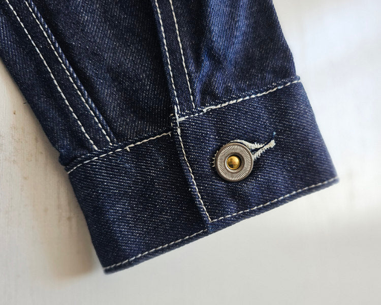 Indigo Denim Jacket – Windsor Collar – Coats Jackets | japanese streetwear | vintage workwear | unisex | Yamalinclothes