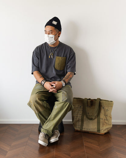 Japanese Workwear Military Pocket Tee – Unisex Loose Short Sleeve T-Shirt