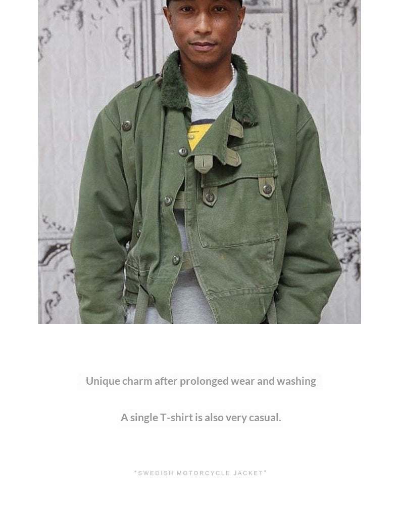 Vintage Hunting Jacket – Army Green Biker Coat Men – Japanese vintage | yamalin clothes | Yamalinclothes