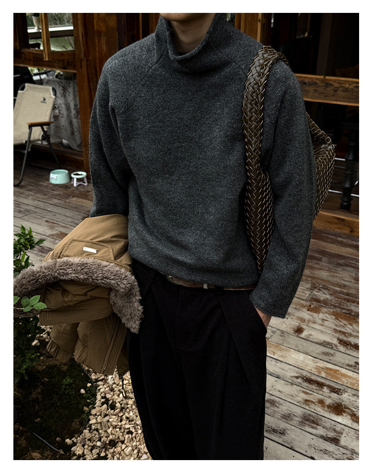 560G Turtleneck Drop Shoulder Sweater – Warm Loose Unisex